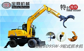 国产挖掘机厂家宝鼎BD95W-9轮式抓木机设备