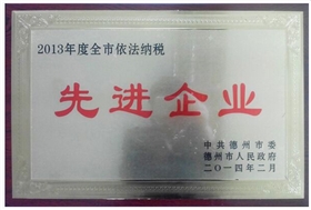 宝鼎挖掘机厂家荣获依法纳税先进企业
