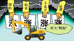 受限于原材料成本压力挖掘机厂家涨价潮即将开始